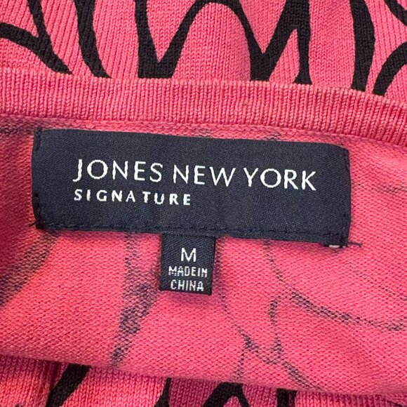 Jones New York Womens Pink/Black Floral Lightweight Button Down Cardigan Size M - Picture 3 of 13